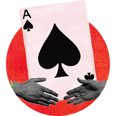 Person mit Ananas auf dem Kopf trägt eine Brille mit Lottokugeln