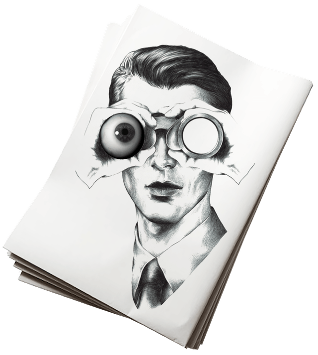 Person mit Fernglas