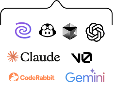 AI and ML tools including Anthropic Claude, OpenAI, Hugging Face, Pinecone, v0, CodeRabbit, and Gemini logos
